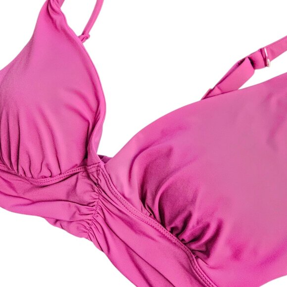 Knix Ruched Bikini Top & Leak Proof High Cut Bottom, Deep Orchid, S+ Top & S Bot - Picture 4 of 10